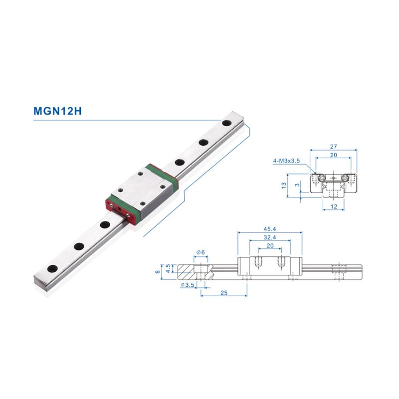 سكة توجيه خطية MGN12 بطول 12 م - مراجعة Linear Rail Mgn12H Set وسعره